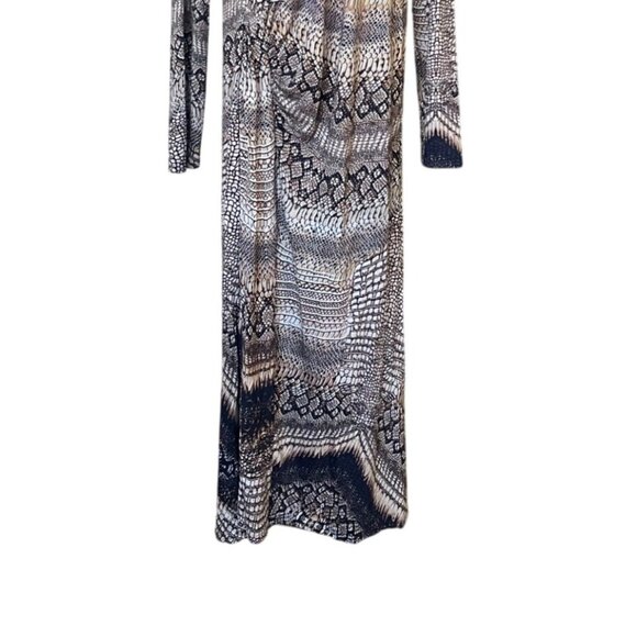 Reiss Long Sleeve Animal Print Maxi Dress XL NWT Draped Statement Cocktail Work - Picture 6 of 14